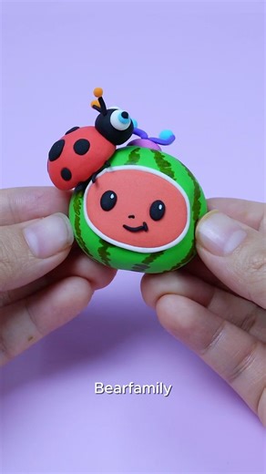 Guess What! Ladybug + Watermelon = ? 🐞🍉 | Clay DIY | BearFamily #shorts #cute #funny #art