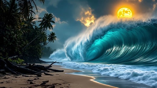 Ai Generated, Ocean, Waves. Free Stock Video