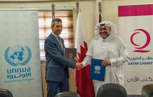 UNRWA and Qatar Charity sign US$ 3 million agreement to provide critical humanitarian aid in Gaza | UNRWA