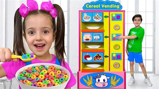 Vending machine with healthy food for kids breakfast