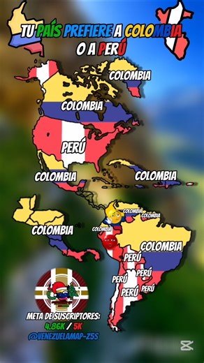 tu país prefiere a Colombia o a Perú #geography #countryballs #mapping #geografia #america #map
