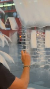 44K views · 756 reactions | A timelapse of this Winter Village made from snow spray!  (@snowwindows) #snowspray #snowwindows #snowsprayart #snowartist #artist | Snow Windows | Facebook