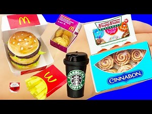 16 DIY MINIATURE FAST FOOD REALISTIC HACKS AND CRAFTS AND MORE DIY CRAFTS FOR BARBIE DOLLHOUSE !