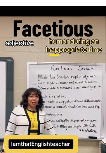 Understanding the Word Facetious in English Lessons