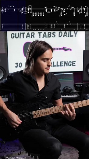 Van Halen - Unchained Guitar Tab Lesson We shot this lesson with our buddy Brandon Paul playing his Iconic Guitar and using tbe amazing @Neural DSP - Archetype: Petrucci #guitar #guitarist #guitarcover #guitarriff #guitartok #guitartabsdaily #vanhalen #learnguitar #evh