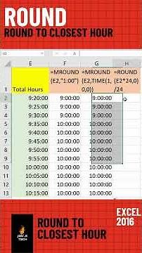 How to Round to the Nearest Hour in Excel 2016 | Easy Tutorial #Excel2016 #ExcelTips