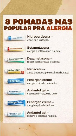 Pomadas Mais Conhecidas para Alergia.#shorts