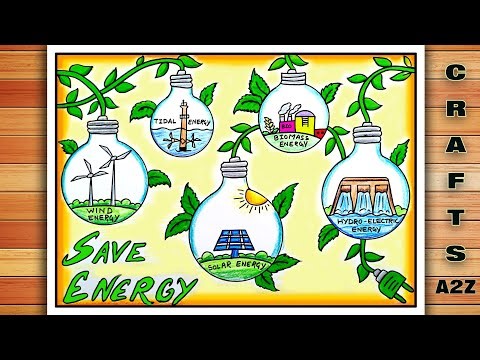Save Energy Drawing | Energy Conservation Poster | What can I do to protect the Environment Drawing