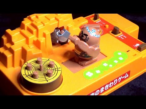 【電動トイ】エポック社 与作のまきわりゲーム よさく 薪割り イノシシ 猪 妨害 キコリ 切り株 斧 おもちゃ 昭和 玩具 epoch toy japan yosaku game 1980 ブラゼ