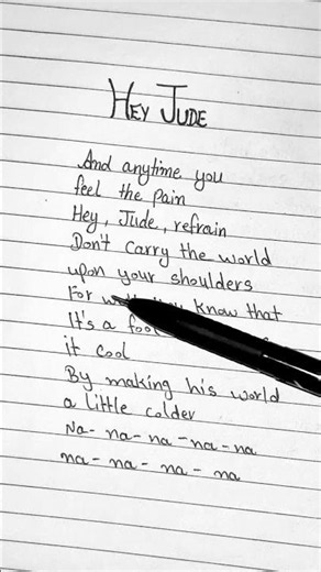 Hey Jude lyrics - The Beatles (karaoke version ) #lyrics #heyjude #thebeatles
