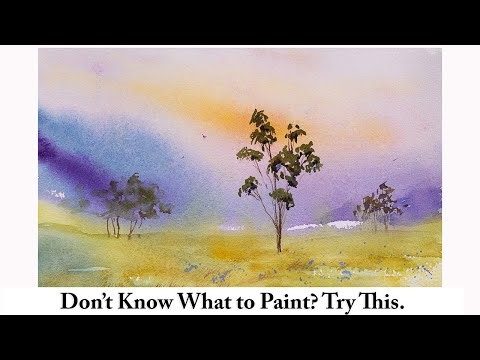 Don't Know What to Paint? Try This Fun Watercolour Technique | Gum Tree at Sunset | Loose Style