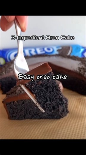 easy 3- ingredients oreo cake🍪💗super tasty #cake #oreo #tasty
