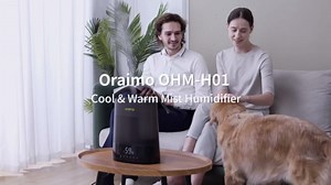 Oraimo Humidifiers for Bedroom Large Room, 6L Top Fill Cool and Warm Mist Humidifier, Max 700ml/H, Automatic Smart Humidifier Efficient, Essential Oil Diffuser, Quiet Sleep Mode, Timer, Remote Control