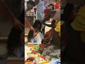 Headshave little girl crying