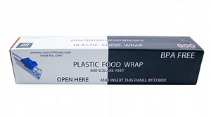 Clear Food Plastic Wrap, 800 sq. ft. BPA-Free, Optional Slider Cutter & Edge Blade By 24/7 Bags