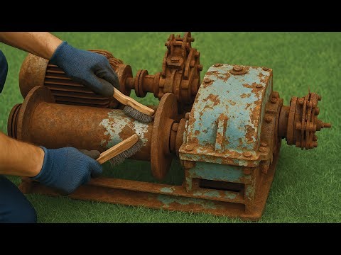 FULLY Restoration of a Broken and Rusty 3 Phase Electric Winch Into a Fully Functional Machine
