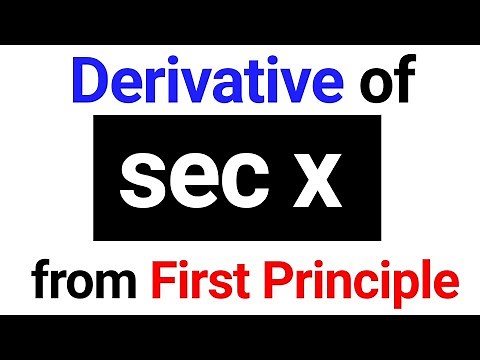 Derivative of sec x from First Principle | Maths Class 11 | JP Sir
