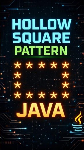 Hollow Square Pattern in Java 🔲 | Star Pattern #shorts #coding #java #trending #trend #programming