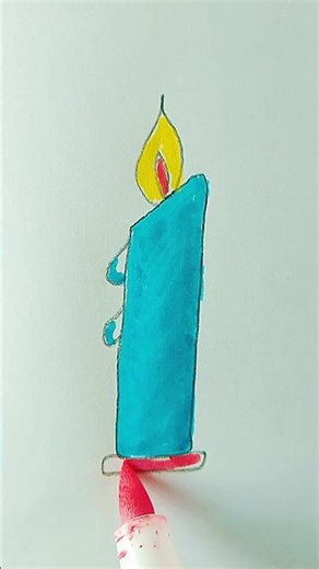 Candle drawing🕯️♥️ acrylic color #acrylic #colors #candle #arthack #arttrick