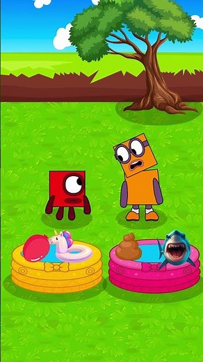 whose pool will number 3 swim in? #numberblocks #animation #2danimation