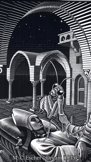 M. C. Escher - Dream (1935) #mcescher #escher | Contemporary Art