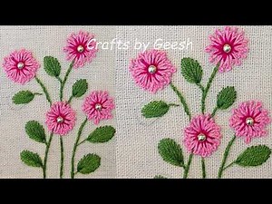 Hand embroidery flowers with pistil stitch - Beginner friendly tutorial #pistilstitch #embroidery