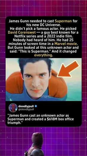 Superman 2025: James Gunn's Risky Choice to Cast Unknown Actor Paid Off #dc #superman