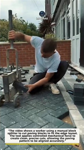Manual Block Splitter Cutting Pavers Cleanly! #DIY #Construction #Shorts