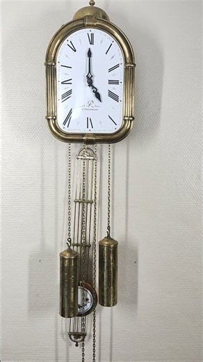 #1987 Dutch Wall Clock A Maestricht Weight Driven by #Hermle Brass Bell Strike #AntiqueClocksDepot