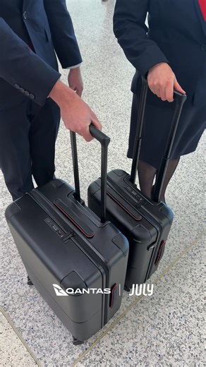 Meet the Qantas x July Checked: the world's first suitcase featuring CaseSafe™, a trackable TSA lock🔒 | July
