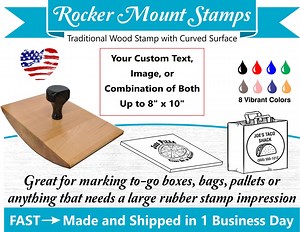 Large Custom Rocker Mount Stamp: Logo, Artwork, or Text - Etsy
