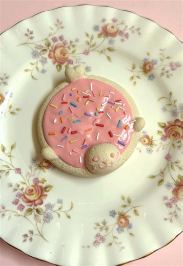 Delicious Pink Sugar Cookie Seals with Rainbow Sprinkles