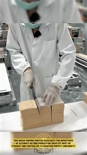 Shaping Dough into Uniform Blocks using a Precision Cutting Knife - Good Tools and Machinery