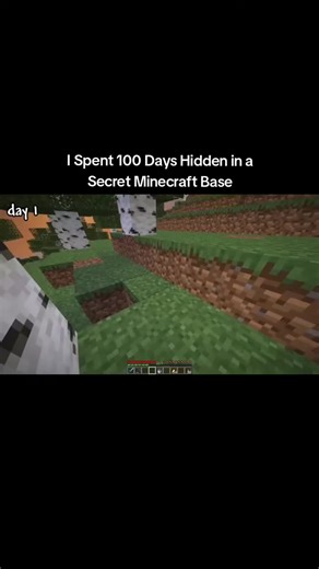 I Spent 100 Days Hidden in a Secret Minecraft Base #minecraft #100days #fyp #clip