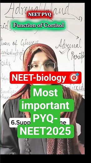 Function of Cortisol 🔥 | Biology PYQ NEET 2025 #neet2026 #neetaspirant #ytshorts #mbbs #neetbiology