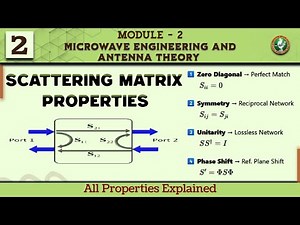 2. Scattering Matrix (S-Matrix) Properties Explained Module 2 | 7th Sem Microwave Engineering ECE