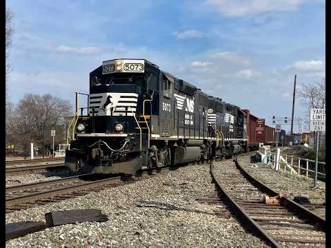 A Few Trains At Elm In Greensboro NC Featuring a GP38-2 Leader & NS 4851 2/26 & 3/5/2026