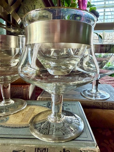 Vintage Dorothy Thorpe Caviar Glasses, Sterling Silver Band, Mid-century Modern, Set of 4 - Etsy