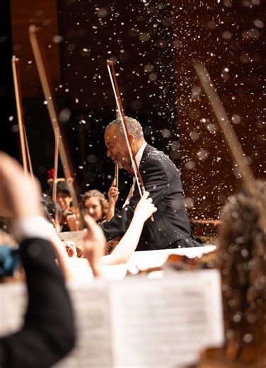 Lynn University on Instagram: "Gingerbread melody magic … 🎶❄️ Last week, the Lynn Philharmonia filled the Wold stage with holiday music and spirit during their annual Gingerbread Holiday Concert. This performance marked Dean Jon Robertson’s final year conducting the beloved show. On behalf of Lynn University, thank you, Jon, for all the years of holiday musical magic. 🔗 in bio to read more about the festive afternoon."
