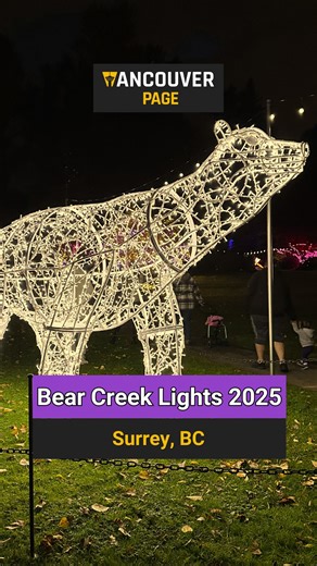 ✨ Bear Creek Lights 2025 ✨ Surrey’s magical forest walkway returns! 🌲💫 Experience glowing trails, artful light displays & cozy holiday vibes. 📍 Bear Creek Park, Surrey 📅 Nov 7 – 21, 2025 (closed Nov 11) 🎟 Free, timed-entry tickets required Plan your visit early — this one books fast! ⏳ Discover more Christmas events at www.vancouver.christmas 🎄 Video: @vancouver.page - @vancouver.christmas #christmas #bearcreeklights #surrey #christmaslights #vancouverpage #vancouverchristmas | Vancouver P
