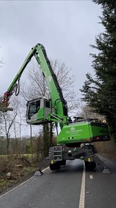 1.8M views · 17K reactions | Ben Nicholson Tree Services taking down two large trees and processing them within 20 minutes using their Sennebogen 728E Tree handler | Awesome Earthmovers | Facebook