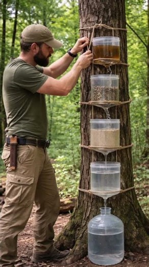 Jungle Survival: Turning Dirty Water Into Pure Drinking Water | ‪@storytunning‬ #4k #aesthetic