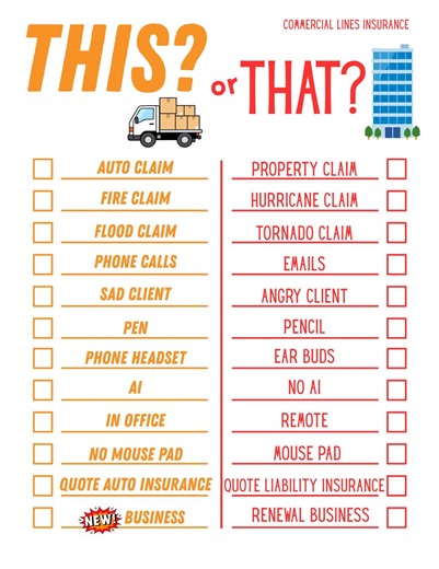 Commercial Insurance This or That Game for Office Parties | Work Icebreaker Game - Etsy