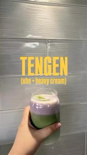 Demon Slayer inspired matcha drink #2: Tengen!! (ube and heavy cream)