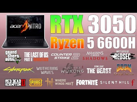 Acer Nitro V : RTX 3050 6GB + Ryzen 5 6600H - New 15 Games Tested
