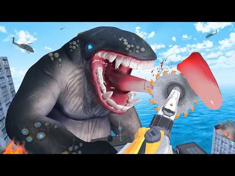 "Saving" humanity from HUGE Kaiju in VR... - Kaiju Battle Simulator VR