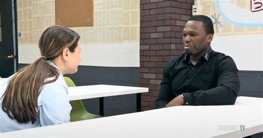 50 Cent donated to an orphanage years ago. When he met a woman he sponsored and rescued, he got emotional