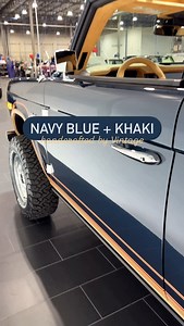 ⚓️ Does this colorway give vintage nautical vibes? ⛵️ Navy Blue paint Khaki interior and matching Vintage stripes = 🤌🏼 . . . . 📬 DM or call/text 470-729-2853 for inventory in stock ready for immediate delivery 🚚 Vintage design modern luxury = the best of both worlds 💯 formerly Vintage Broncos #earlybronco #classicbronco #fordbronco #bronco #classiccars #dreamcar #beverlyhills #luxury #malibu #palmbeach #california #atlanta #vintagebronco #forsale #houston #miami #dallas #hamptons #losangele
