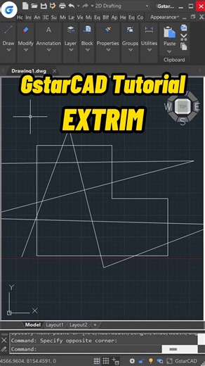11 reactions | Use extrim command to trim objects easily 朗 #GstarCAD #cad | GstarCAD | Facebook
