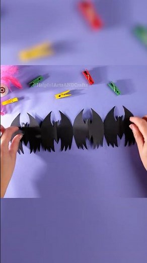 DIY Paper Bats 🎃 Easy Wall Decoration for Halloween #halloween #craft